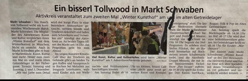 Foto des Zeitungsartikels