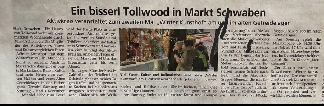 Foto des Zeitungsartikels